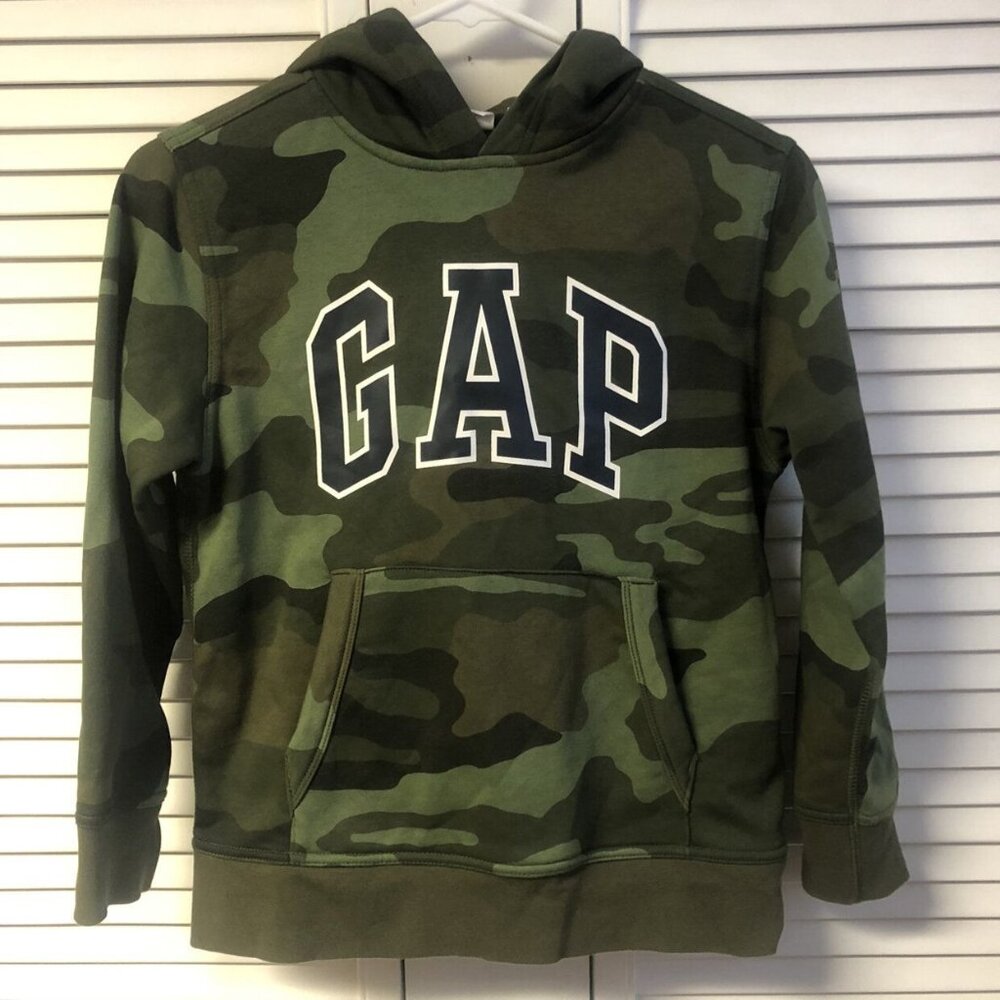 Gap Size M Green Camo Pullover Hoodie